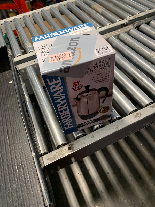 Photo 1 of (USED/FAIR) Farberware Electric Coffee Percolator, Stainless Steel Basket, Automatic Keep Warm, No-Drip Spout, 8 Cup