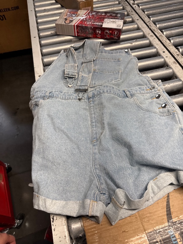 Photo 1 of **Size XXL**
ANRABESS Overalls for Women Denim Shorts Overalls 2025 Summer Casual Loose Fit Adjustable Rompers Jean jumpsuit Bib Shortalls Washed Azure XX-Large