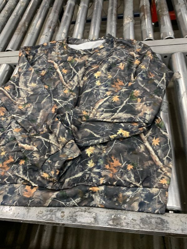 Photo 1 of SOLY HUX Women's Vintage Camo Sweatshirt Crew Neck Long Sleeve Maple Leaf Print Thermal Pullover Tops Army Green Camo Large