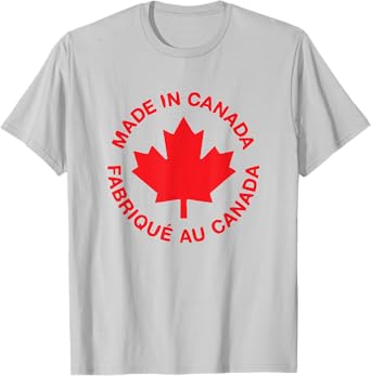 Photo 1 of  WHITE Made in Canada / Fabrique Au Canada (Red French and English) T-Shirt S