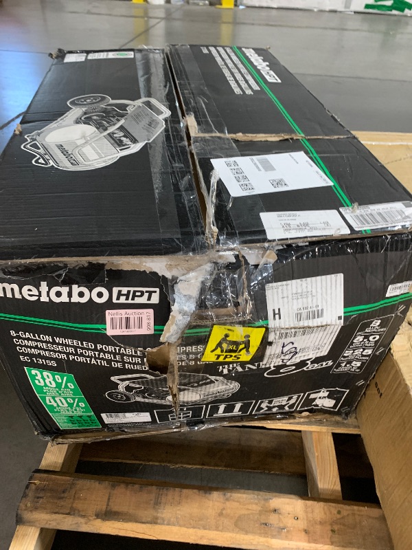 Photo 1 of Metabo HPT Air Compressor, THE TANK™, 8-Gallon Trolley Air Compressor, 225 PSI, Versatile for Use with Framing, Siding, Finish, or Roofing Nailers, Easy Mobility with Rubber Tires, EC1315S