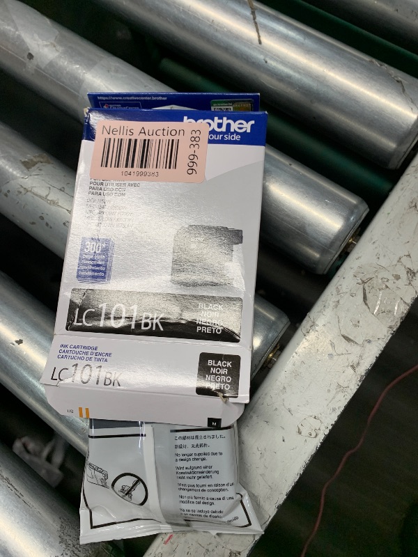 Photo 1 of Brother Genuine Standard Yield Black Ink Cartridge, LC101BK, Replacement Black Ink, Page Yield Upto 300 Pages, LC101