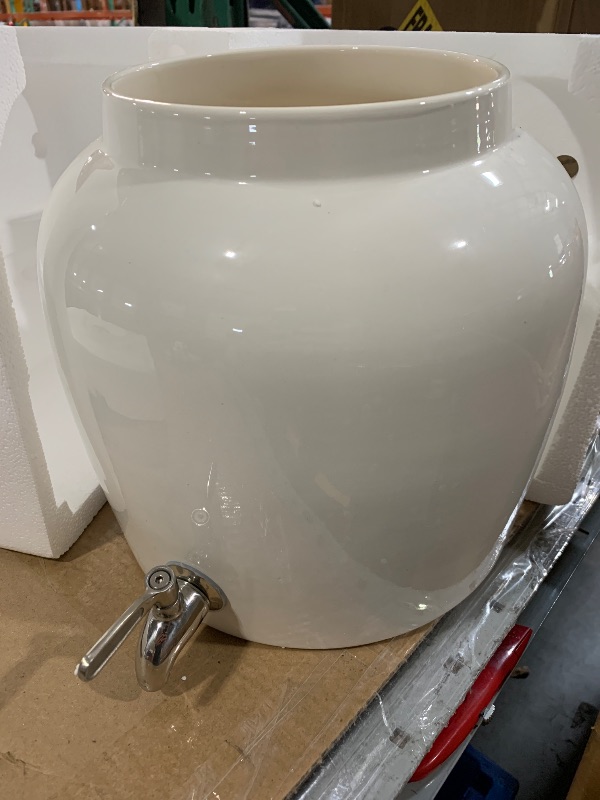Photo 1 of (faucet may need to be replaced) Geo Sports Porcelain Ceramic Crock Water Dispenser, Stainless Steel Faucet, Valve and Lid Included