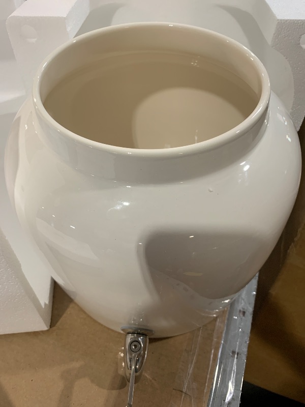 Photo 1 of (faucet may need to be replaced) Geo Sports Porcelain Ceramic Crock Water Dispenser, Stainless Steel Faucet, Valve and Lid Included