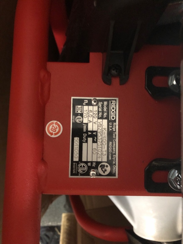 Photo 1 of **PARTS ONLY, BROKEN AUTO FEED ASSEMBLY**
RIDGID K-400 Drain Cleaning 115-Volt Drum Machine Kit with AUTOFEED Control and C-32IW 3/8" x 75' Cable