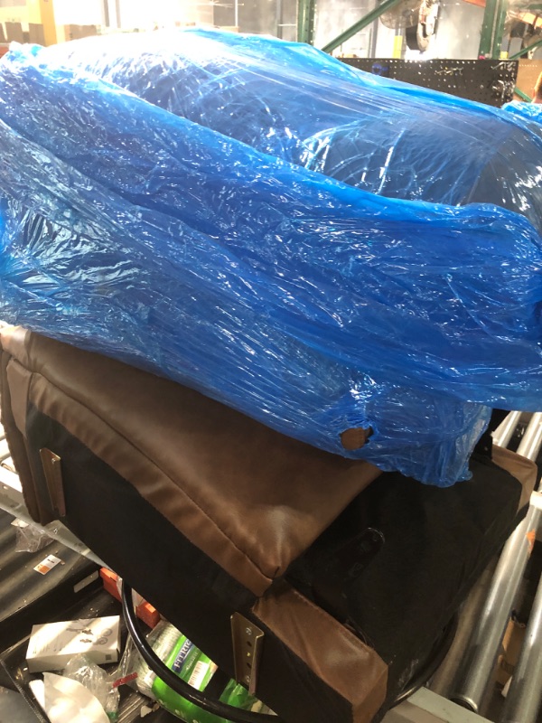 Photo 1 of Swivel Rocking Recliner Glider Chair, Leather Reclining Rocker Chair with Footrest for Living Room, Nursery, Office, Bedroom, Ergonomic High Backrest, Wide Seat Cushion and Metal Base-Cocoa