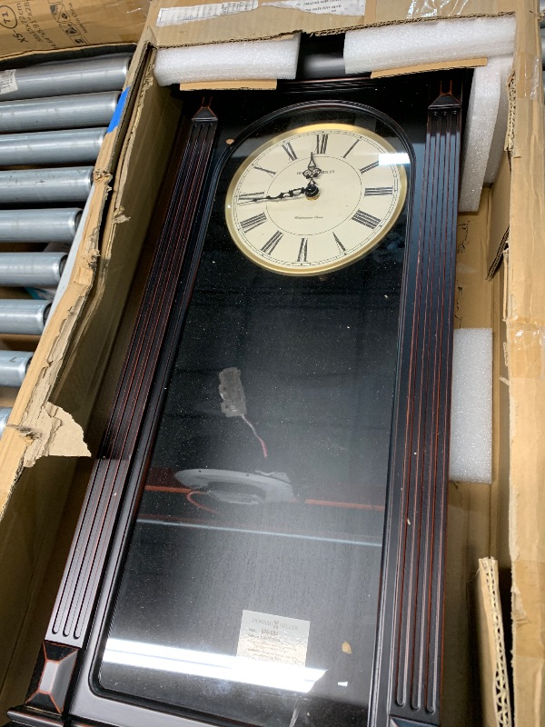 Photo 1 of (missing pieces) Howard Miller Gobles Wall Clock, Analog Display Brown Unique Style Swinging Pendulum Clocks with Black Finished | White Dial Quartz