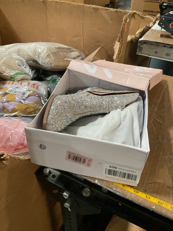 Photo 1 of YAYONE Rhinestone Zipper Sparkly Ankle Boots, Bling Glitter Cowboy Western Boots, Comfortable Chunky Heel Booties size 10