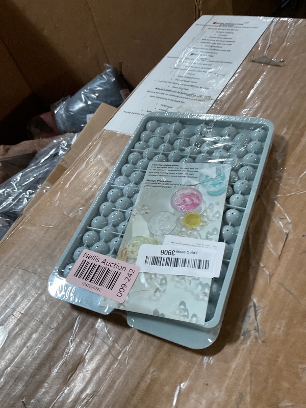 Photo 1 of WIBIMEN Mini Ice Cube Trays, Small Tiny Round Pebble Crushed Nugget Ice Trays for Freezer with Lid - Chilling Drinks Coffee Juice(1 Pack/0.55In - Blue)