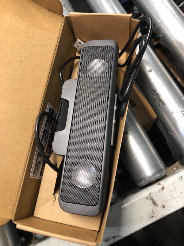 Photo 1 of ***(NO AUDIO JACK)***
Cyber Acoustics USB Speaker Bar (CA-2890) – Stereo USB Powered Speaker, Easily Clamps to Monitor, Convenient Controls
