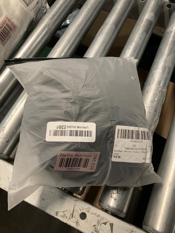 Photo 1 of RoseSeek Women's Patchwork Ruffle Pleated Mini Dress Color Block Long Sleeve Crew Neck Bodycon Dresses Black and White Large