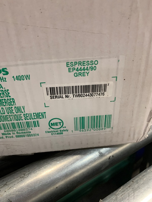 Photo 1 of (used see photos) Philips 4400 Series Fully Automatic Espresso Machine – 12 Hot & Iced Coffees, Quick-to-Clean LatteGo Milk System, SilentBrew, QuickStart, Ceramic Grinder, Black Chrome (EP4444/90)
