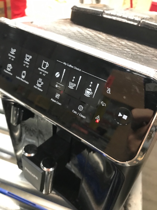 Photo 1 of (used see photos) Philips 4400 Series Fully Automatic Espresso Machine – 12 Hot & Iced Coffees, Quick-to-Clean LatteGo Milk System, SilentBrew, QuickStart, Ceramic Grinder, Black Chrome (EP4444/90)