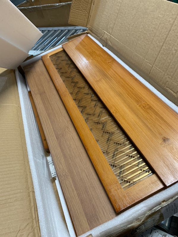 Photo 1 of ************PARTIAL ITEM, ONLY 1 BOX OUT OF A SET OF MULTIPLE*****************

Dressers Chests of Drawers for Bedroom, Bamboo Vintage Dressers with Drawers, Rustic Tall Chest Organizer for Bedroom, Living Room, Hallway (27.55in-Crystal Clear Cover)