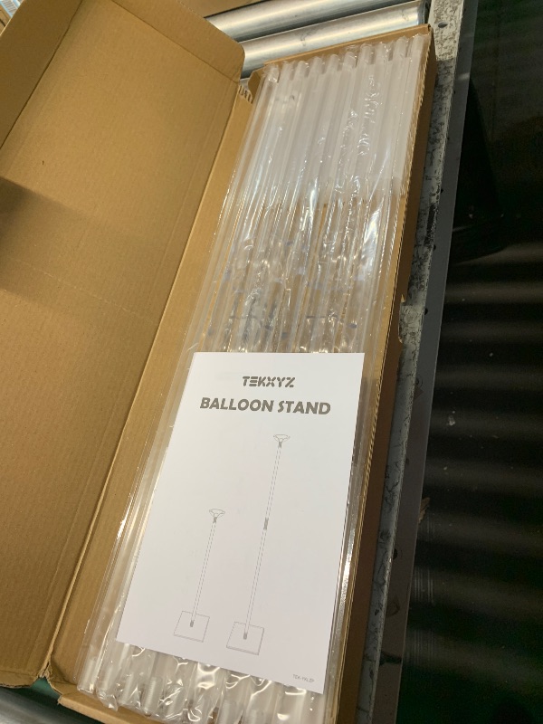 Photo 1 of TEKXYZ 23.6 Inch Height Clear Acrylic Balloon Stand for Table Centerpiece Decoration, Set of 10