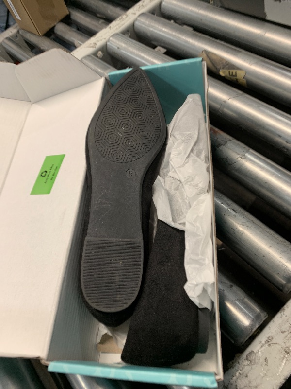 Photo 1 of (09) (USED/FAIR) Rekayla Women's Flats Classic Pointed Toe Ballet Shoes Black Suede 09