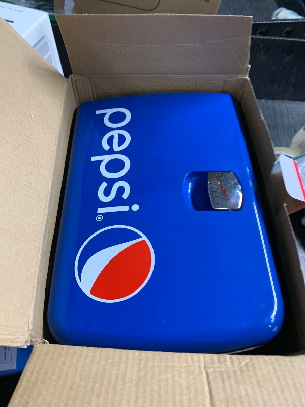 Photo 1 of (Fan does not work) CURTIS Pepsi 6-can Mini Fridge, BLUE, 4 liters