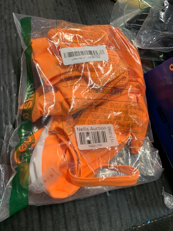 Photo 1 of (LARGE) (BAGGED) Blooming Jelly Women's High Waisted Bikini Sets Two Piece Swimsuit Sexy High Cut Bikini (Large, Orange)