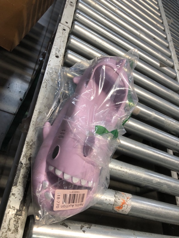 Photo 1 of (BAGGED) (USED/FAIR) ADULT Shark Slides Cute Cartoon Cloud Slides Non-Slip Extremely Comfy Cushioned Pillow Slippers Thick Sole Open Toe Sandals Purple 6.5-7.5 40-41