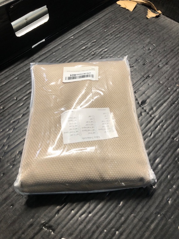 Photo 1 of (used) Biscaynebay Textured Fabric Square Tablecloths 90x90 Inches, Natural Water Resistant Spill Proof Card 