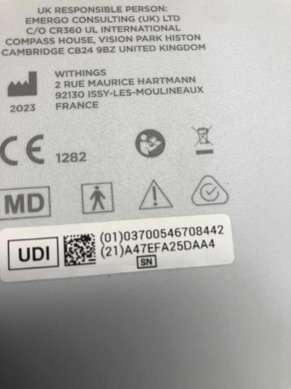 Photo 1 of WITHINGS Body Scan - Smart Scale with Segmental Body Composition Analysis, Weighing Scales Body Weight & Vascular Age, Visceral Fat, Heart Rate, iOS/Android