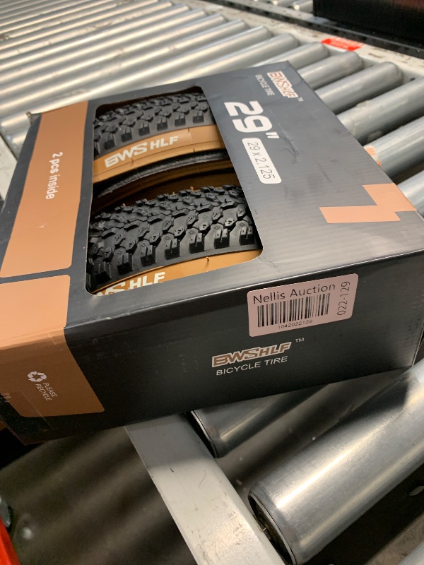 Photo 1 of BWSHLF 29inch Mountain Bike Tires, 29 x 2.125 Inch, 2 Pack Replacement Black Folding MTB Bicycle Tire, Brown Sidewall