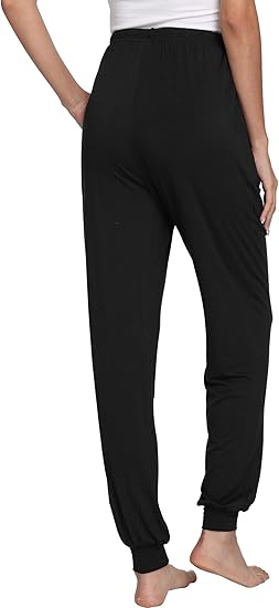 Photo 1 of (BAGGED) (MEDIUM) (USED/FAIR) GYS Women's Pajama Pants - Viscose Made from Bamboo, Joggers Pants with Pockets Comfy Lounge Sleep Pants Pj Bottoms,Black,Medium
