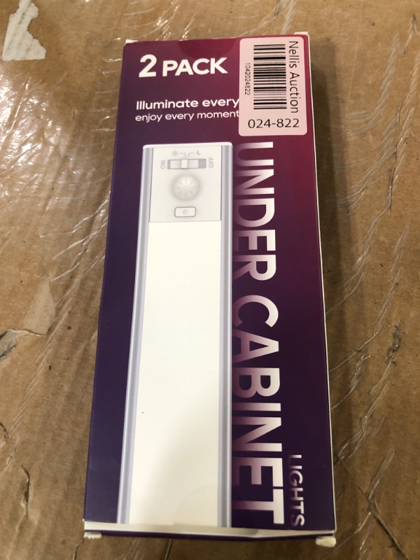 Photo 1 of Under Cabinet Lighting, LED Motion Sensor Light Indoor, 2200mAh USB Rechargeable Closet Lights Battery Operated, Stick On Magnetic Wireless Dimmable Under Counter Lights for Kitchen, Stairs (2 Pack)