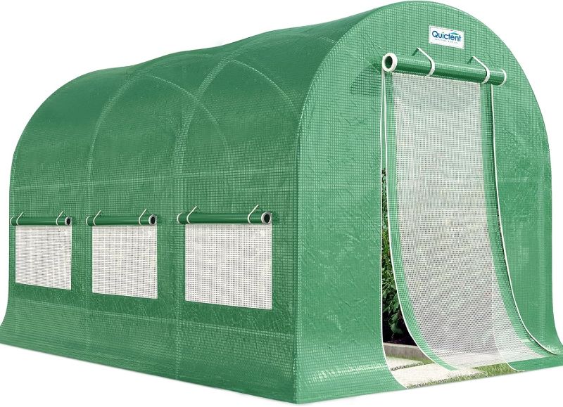 Photo 1 of ***COVER ONLY*** 12×7×7 FT Greenhouses for Outdoors Heavy Duty, Large Walk in Green Houses for Outside with 6 Ventilated Mesh Windows & Roll-up Door & Reinforced Frame