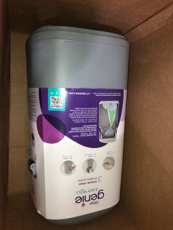 View 2 of Litter Genie Easy Roll Pail | Cat Litter Box Waste Disposal System for Odor Control | Includes 1 Continuous Refill Bag