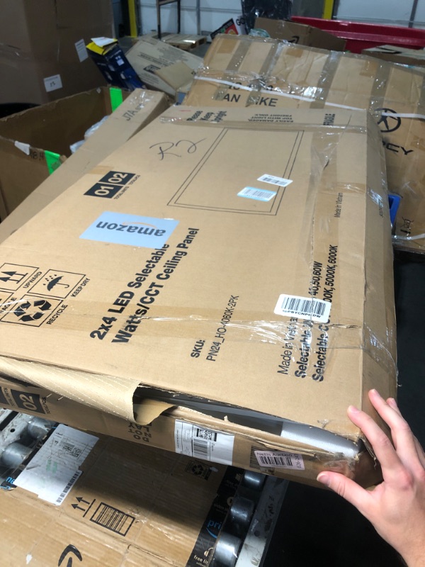 Photo 1 of (PARTS/SCRAP) (NON-FUNCTIONAL) Sunco 2x4 LED Flat Panel Light Drop Ceiling Office Fixture, 7700 LM, Selectable Features, 40W/50W/60W, 4000K/5000K/6000K, Dimmable (0-10V), Surface or Suspension Mount, Dustproof ETL 2 Pack