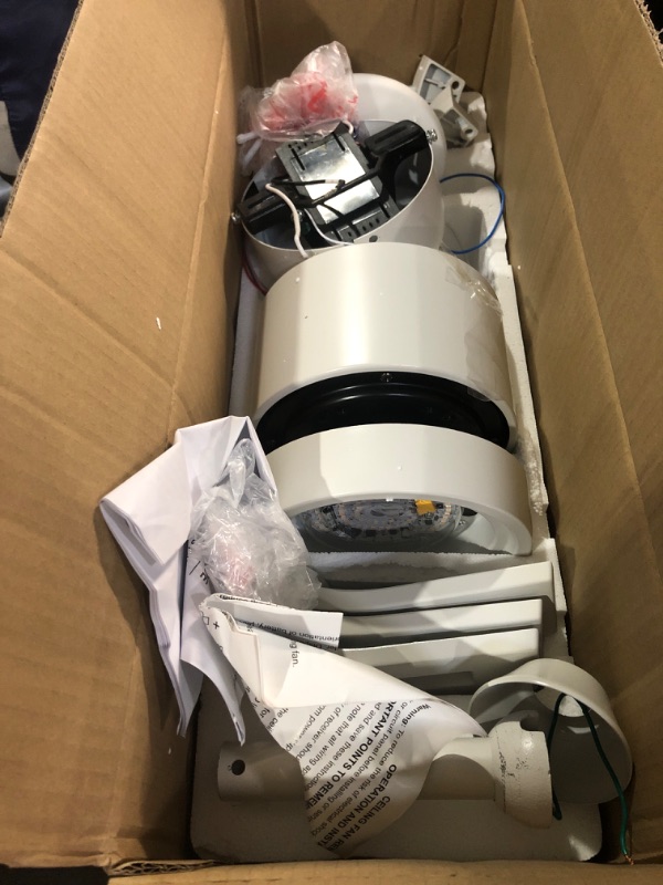 Photo 1 of (used)(incomplete) Vagizm Ceiling Fan with Light Remote: 52 inch Modern Bedroom Fans with Dimmable Tri-Color Temperatures LED - Quiet Reversible DC Motor - Indoor Home Use (Matte White-5, 52 Inch)