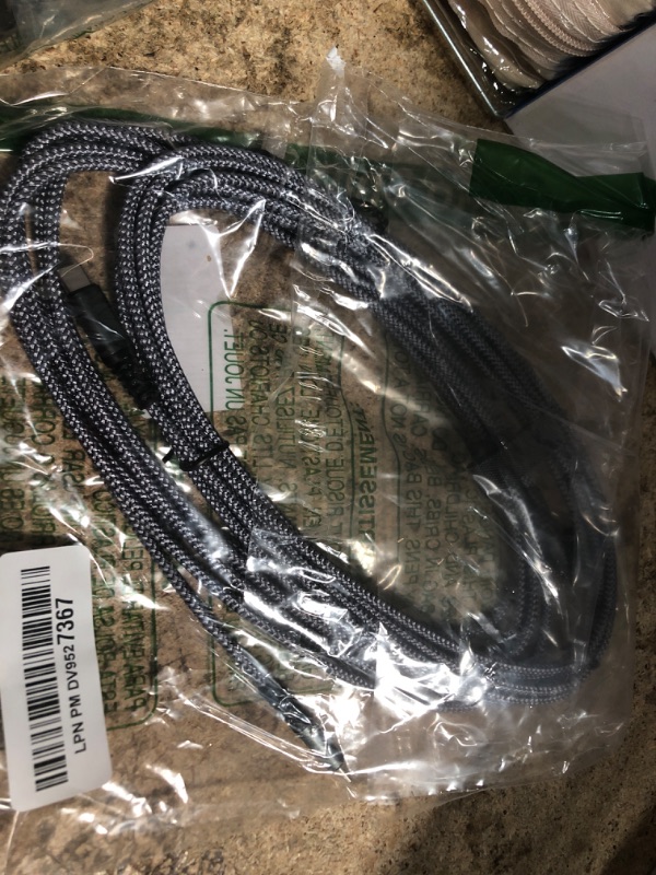 Photo 1 of AINOPE USB C Cable 60W 2-Pack 10ft Nylon Braided USB C to USB C Cable Type C Charger Fast Charging Right Angle USBC Cable Charger Cord for iPhone 16 Pro Max 15 Plus Samsung S24 S23 iPad Pro Grey