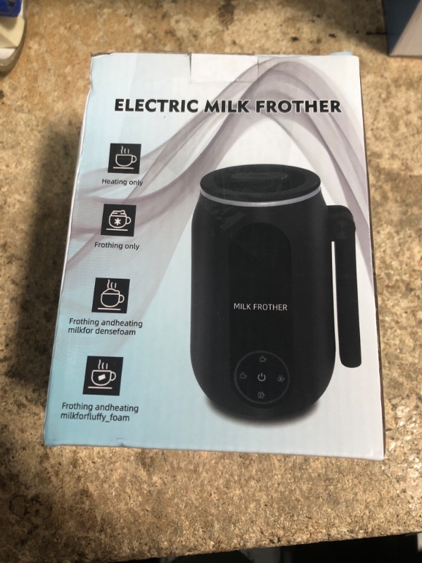 Photo 1 of 4-in-1 Electric Milk Frother for Coffee with Foldable Handle, 8.5oz/250ml Milk Steamer and Frother for Latte, Cappuccinos, Macchiato, One Unit Hot & Cold Coffee Foamer, Milk Warmer