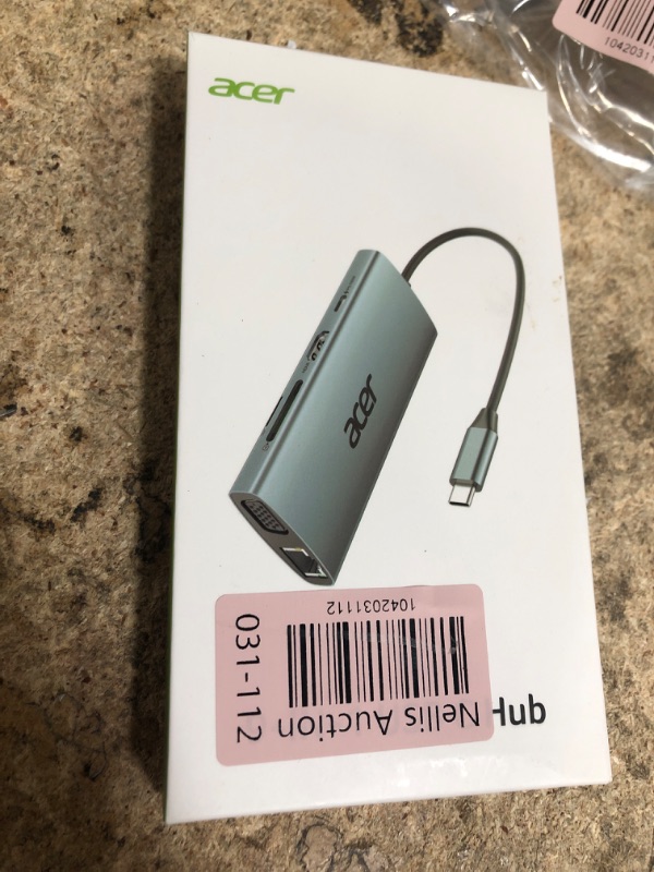 Photo 1 of Acer USB C Hub with 4K HDMI, 9-in-1 USB C to Ethernet Adapter, 5Gbps USBA 3.0 Docking Station, VGA Splitter, SD Card Reader, PD 100W Charging for MacBook, Acer, Laptops, Surface and More