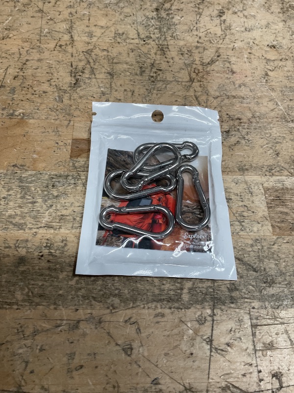 Photo 1 of 10 PCS Stainless Steel Carabiner Clip Spring-Snap Hook - Lotsun M4 1.57 Inch Heavy Duty Carabiner Clips for Keys Swing Set Camping Fishing Hiking Traveling