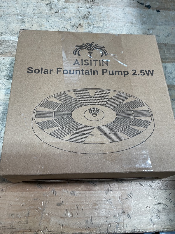 Photo 1 of AISITIN 2.5W Solar Bird Bath Fountain Pump, Solar Fountain Pump for Bird Bath with 6 Nozzles, 6.7" Solar Powered Water Fountain Pump for Garden, Ponds, Pool, Fish Tank, Aquarium and Outdoor