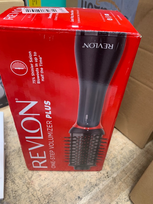 Photo 1 of REVLON One-Step Volumizer Plus Hair Dryer and Styler, Enhanced Motor for Less Frizz, More Shine, and Reduced Heat Damage for Salon Style Round Brush for Blowout, Black (Amazon Exclusive)