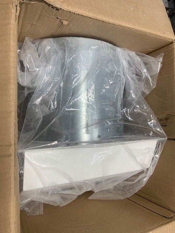 Photo 1 of 10 Inch Hooded Wall Vent with Screen and Damper, Outdoor Wall Exhaust Vent Cover Cap for Kitchen Range Hood Dryer Exterior Ventilation and Outside Air Exhaust, Galvanized Steel, White