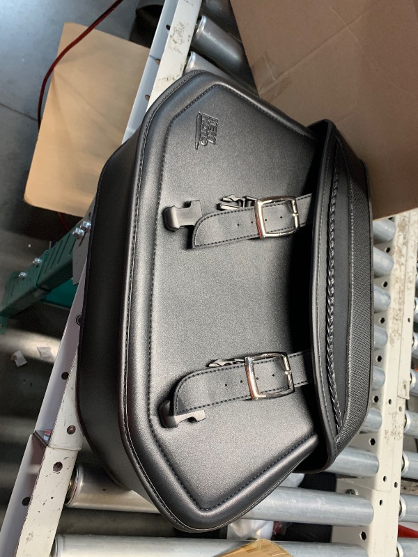 Photo 1 of ***stock photo reference only **KEMIMOTO Motorcycle Saddlebags,Upgraded Bottom Anti-scalding Motorcycle Luggage Bag 30L Large Capacity PU Leather Side Bags Compatible with Sportster Softail Dyna V-star Shadow
