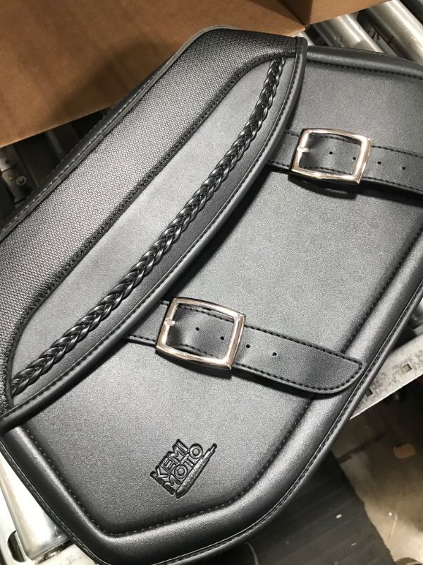 Photo 1 of ***stock photo reference only **KEMIMOTO Motorcycle Saddlebags,Upgraded Bottom Anti-scalding Motorcycle Luggage Bag 30L Large Capacity PU Leather Side Bags Compatible with Sportster Softail Dyna V-star Shadow