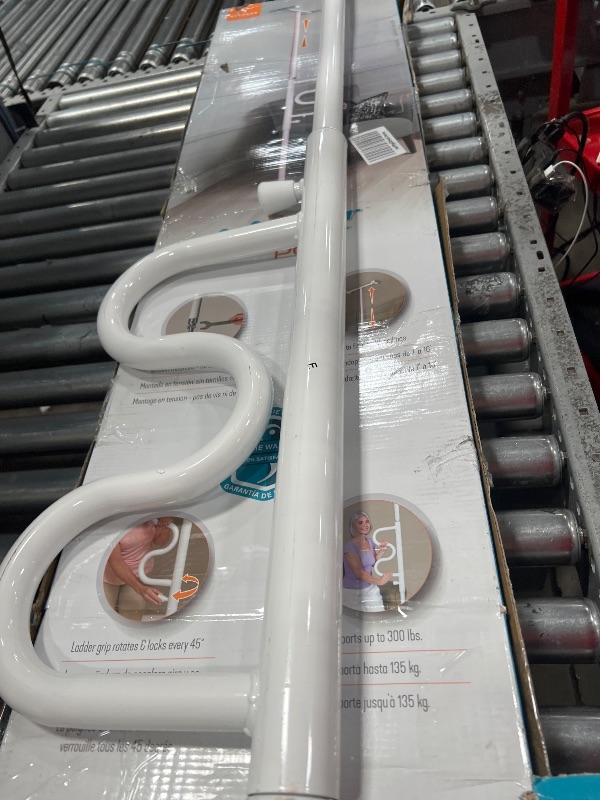 Photo 1 of ***PARTS ONLY***Stander Wonder Pole, Security-Pole and Curve Grab Bar, Tension Mounted Floor to Ceiling Transfer-Pole for Seniors, Elderly Adults, Bathroom Safety Assist and Stability Rail, White