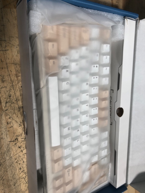 Photo 1 of ***MISSING TYPE C POWER CORD, DONGLE PRESENT*** Chilkey ND75 Aluminum Mechanical Keyboard 75% Percent Wireless Gaming Keyboard with LCD Screen, Quick Assembly, BT/2.4G/USB-C, Hot Swappable Per-Key RGB Custom Beige Key Board for Laptop Office PC