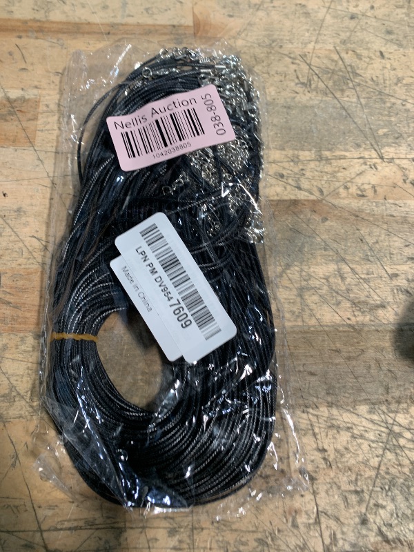 Photo 1 of 100Pcs Premium Leather Necklace Chains Bracelet Cord with Clasps for Pendants, Bulk Waxed Rope Necklace String, Black , 18" for Jewelry Making Supplies, 1.5mm DHOOZ