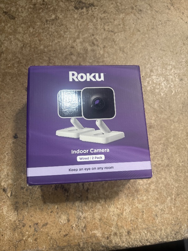 Photo 1 of ***(PARTIAL SET/ MISSING ONE)***
Roku New Indoor Camera 2024 - Home Security - 2-Pack - Wired Security Camera & Pet Monitor with 1080p HD Color Night Vision, Works with Alexa & Google, Motion & Sound Detection, WDR & WiFi 6