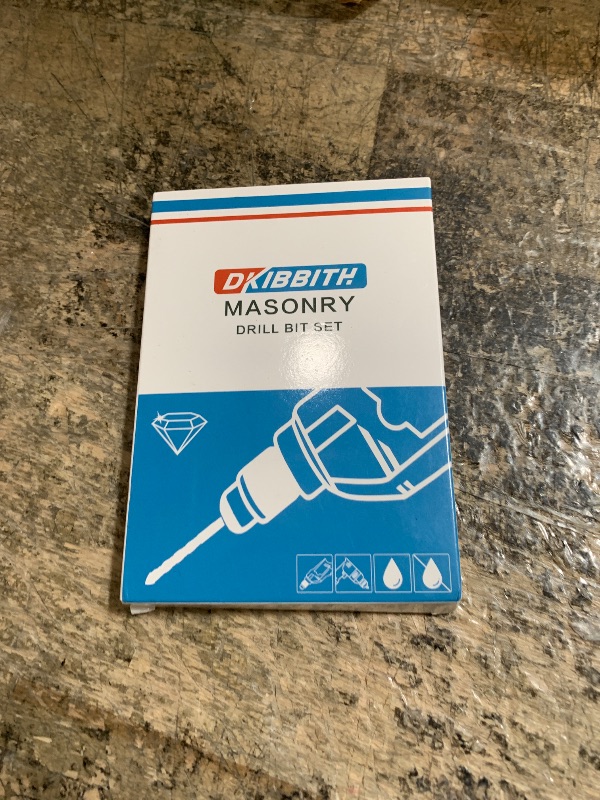Photo 1 of 10-Piece 5/32" Masonry Drill Bits for Tile Glass Ceramic Wall Brick Stone Soft-Metal Wood, 1/4 Inch Concrete Drill Bits Cement Drill Bit Set, 3-Flat Shank, YG8 Carbide Tungsten Steel Alloy Tip 4mm