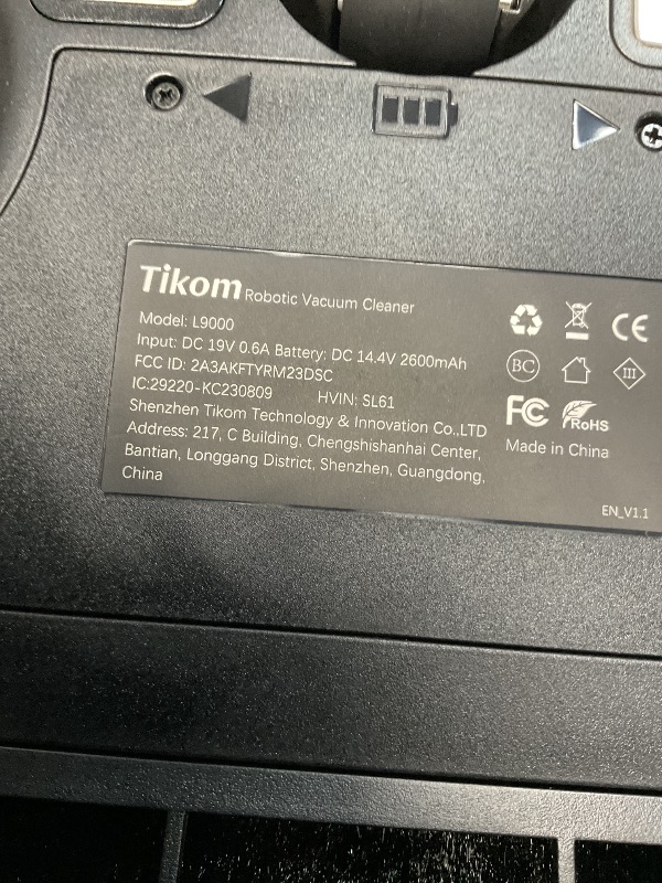 Photo 1 of Tikom Robot Vacuum and Mop with LiDAR Navigation L9000, 4000Pa Robotic Vacuum Cleaner, 150Min Max, Smart Mapping, Good for Pet Hair, Carpet, Hard Floor
