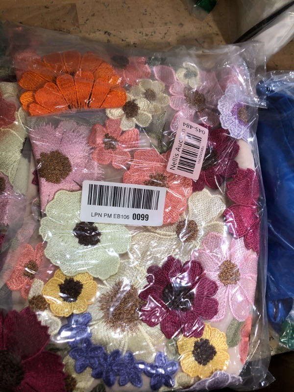 Photo 1 of Women's 3D Floral Embroidery Dress Ruffle Sleeve Fishtail Lace Bodycon Party Cocktail Mini Dress (US, Alpha, Small, Regular, Regular, Apricot)