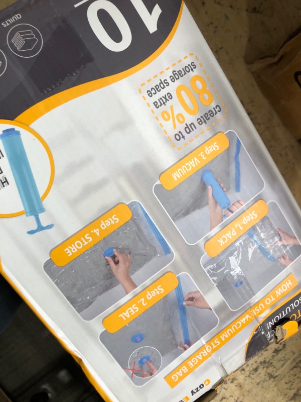 Photo 1 of 10 Jumbo Vacuum Storage Bags, Space Saver Bags Compression Storage Bags for Comforters and Blankets, Vacuum Sealer Bags for Clothes Storage, Hand Pump Included