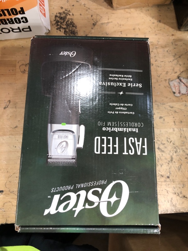 Photo 1 of (used) Oster Professional Fast Feed Cordless Clipper Black, Clippers Ideal for Cutting and Fading All Hair Types, Including Thick, Thin, Tangled, Wet, or Dry